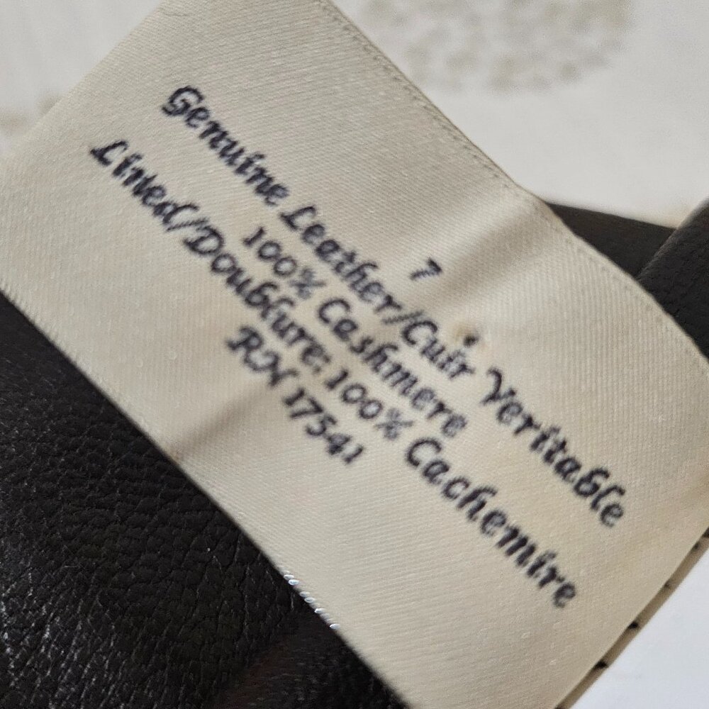 RICH BROWN LEATHER GLOVES with CASHMERE LINING by FOWNES BROTHERS SIZE S - Picture 9 of 14